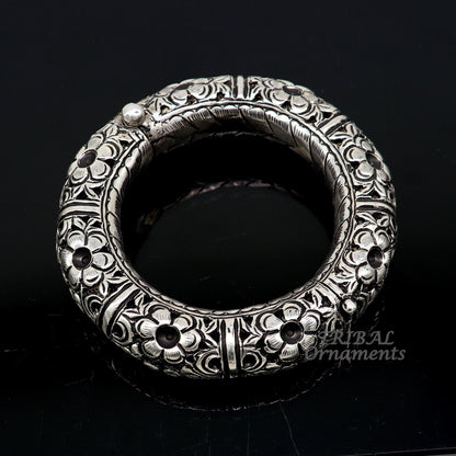 925 sterling silver handmade chitai work  bangle bracelet kada unisex customized gifting men's kada jewelry nsk568 - TRIBAL ORNAMENTS