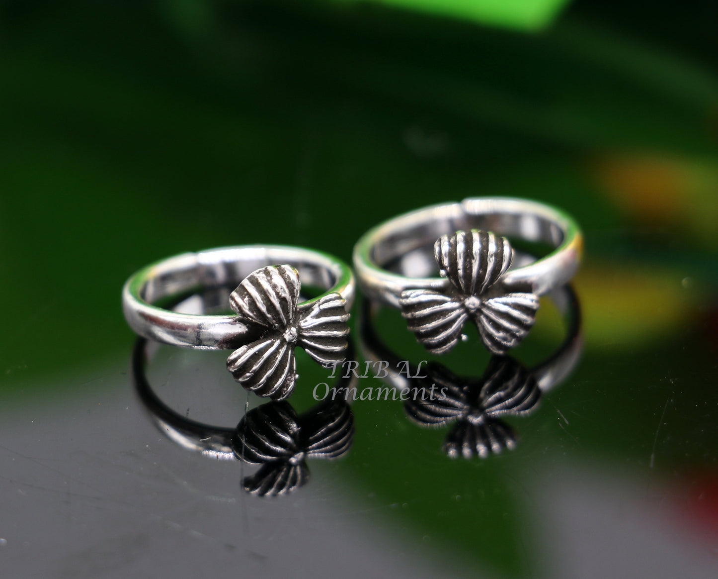 925 sterling silver handmade fabulous flower design toe ring band tribal belly dance vintage style ethnic tribal brides jewelry ytr63 - TRIBAL ORNAMENTS