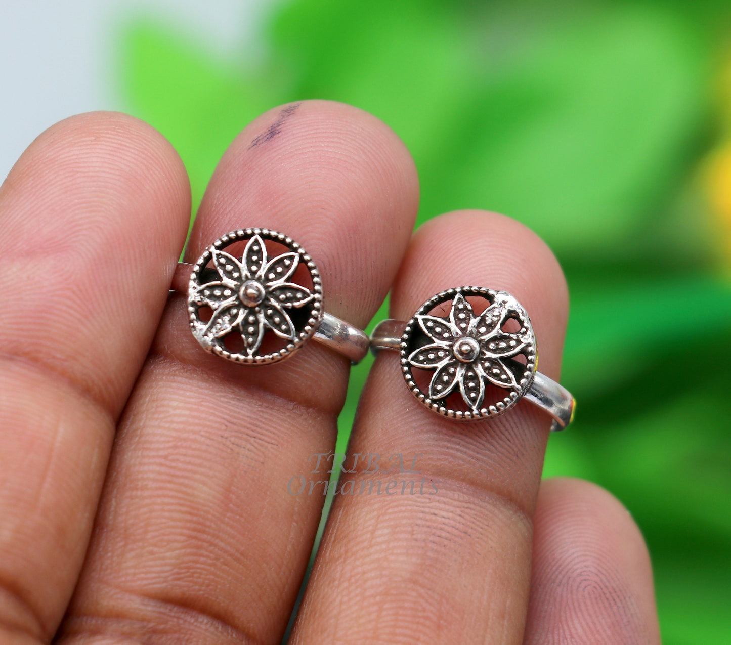 925 sterling silver handmade unique classical floral design vintage tribal ethnic toe ring best brides gifting jewelry ytr72 - TRIBAL ORNAMENTS