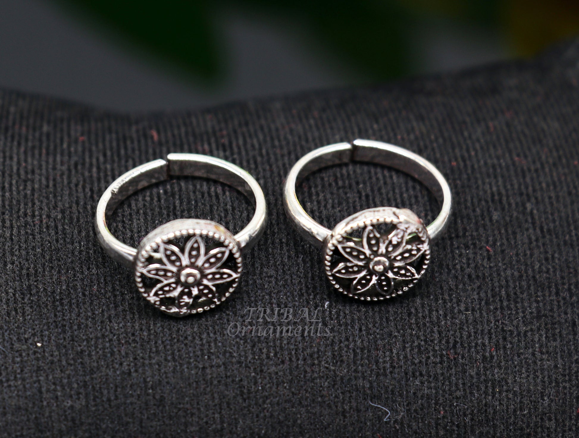 925 sterling silver handmade unique classical floral design vintage tribal ethnic toe ring best brides gifting jewelry ytr72 - TRIBAL ORNAMENTS