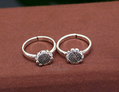 925 sterling silver handmade unique classical stylish vintage tribal ethnic toe ring best brides gifting jewelry ytr68 - TRIBAL ORNAMENTS