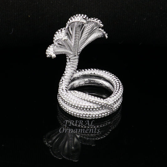 925 sterling silver solid divine panchmukhi Sheshnag, wonderful shiva snake amazing puja articles or utensils for home or temple art565 - TRIBAL ORNAMENTS