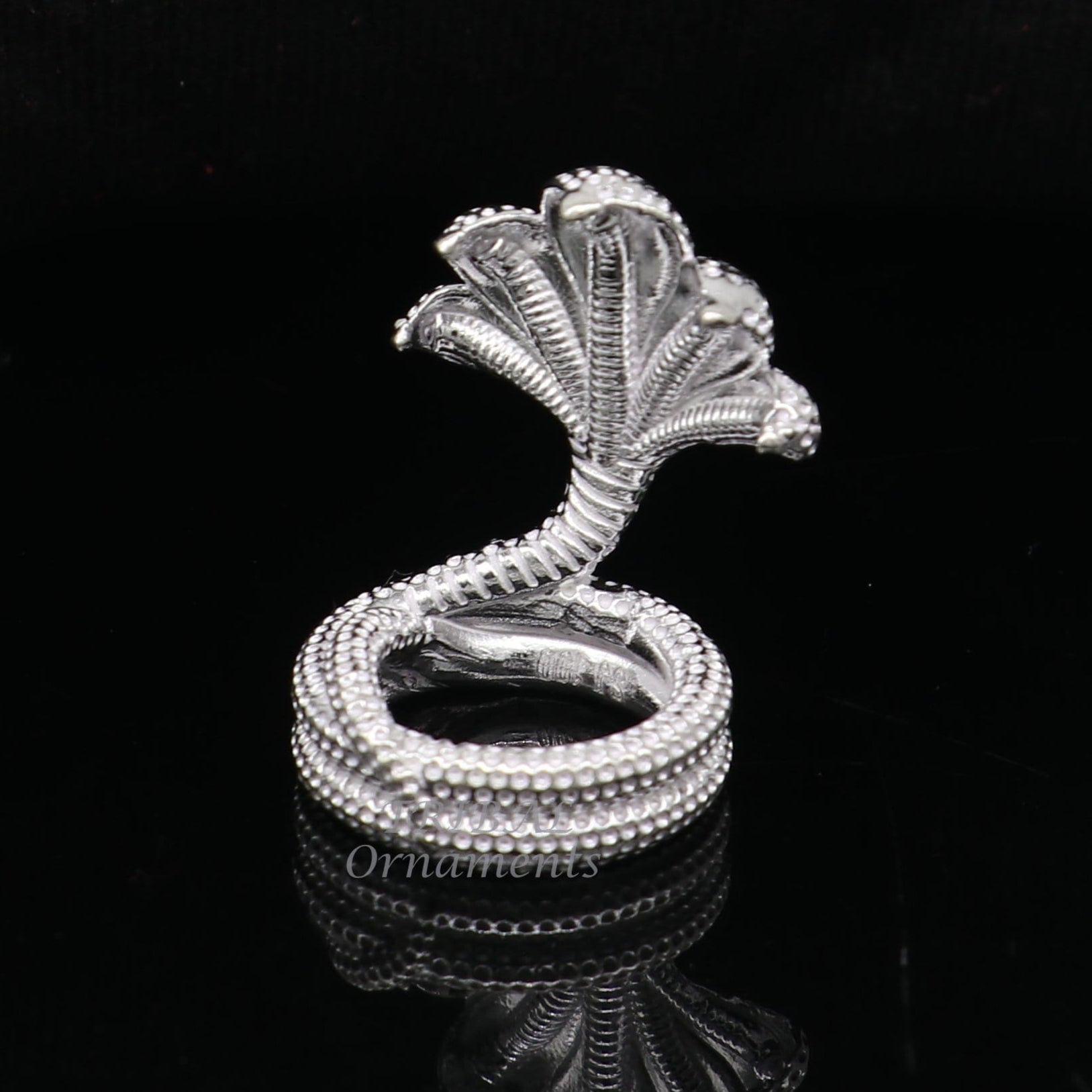 925 sterling silver solid divine panchmukhi Sheshnag, wonderful shiva snake amazing puja articles or utensils for home or temple art566 - TRIBAL ORNAMENTS