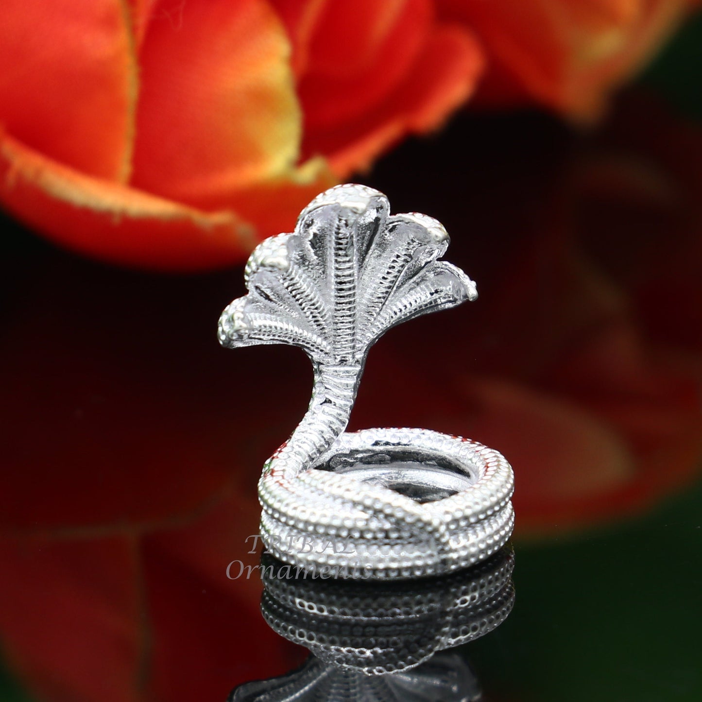 925 sterling silver solid divine panchmukhi Sheshnag, wonderful shiva snake amazing puja articles or utensils for home or temple art567 - TRIBAL ORNAMENTS
