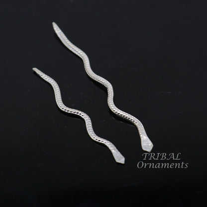 Sterling silver handmade Nag Nagin snake joda pair for puja or worshipping su967 - TRIBAL ORNAMENTS