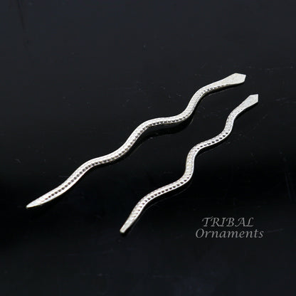 Sterling silver handmade Nag Nagin snake joda pair for puja or worshipping su967 - TRIBAL ORNAMENTS