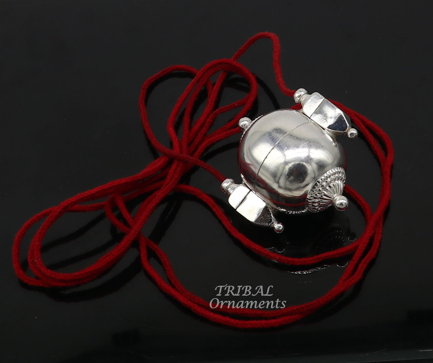 Sterling silver handmade vintage style lord Shiva lingam box pendant, unique stylish box pendant, casket box south india jewelry nsp553 - TRIBAL ORNAMENTS