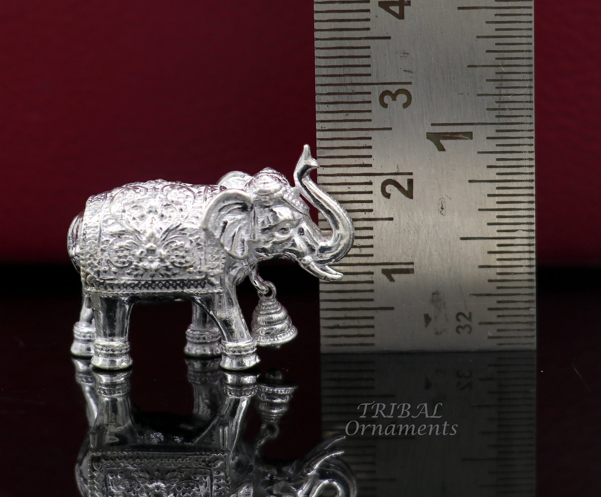 Sollid 925 Sterling silver Divine Elephant statues, puja articles figurines, best silver article for your homes wealth and prosperity art569 - TRIBAL ORNAMENTS