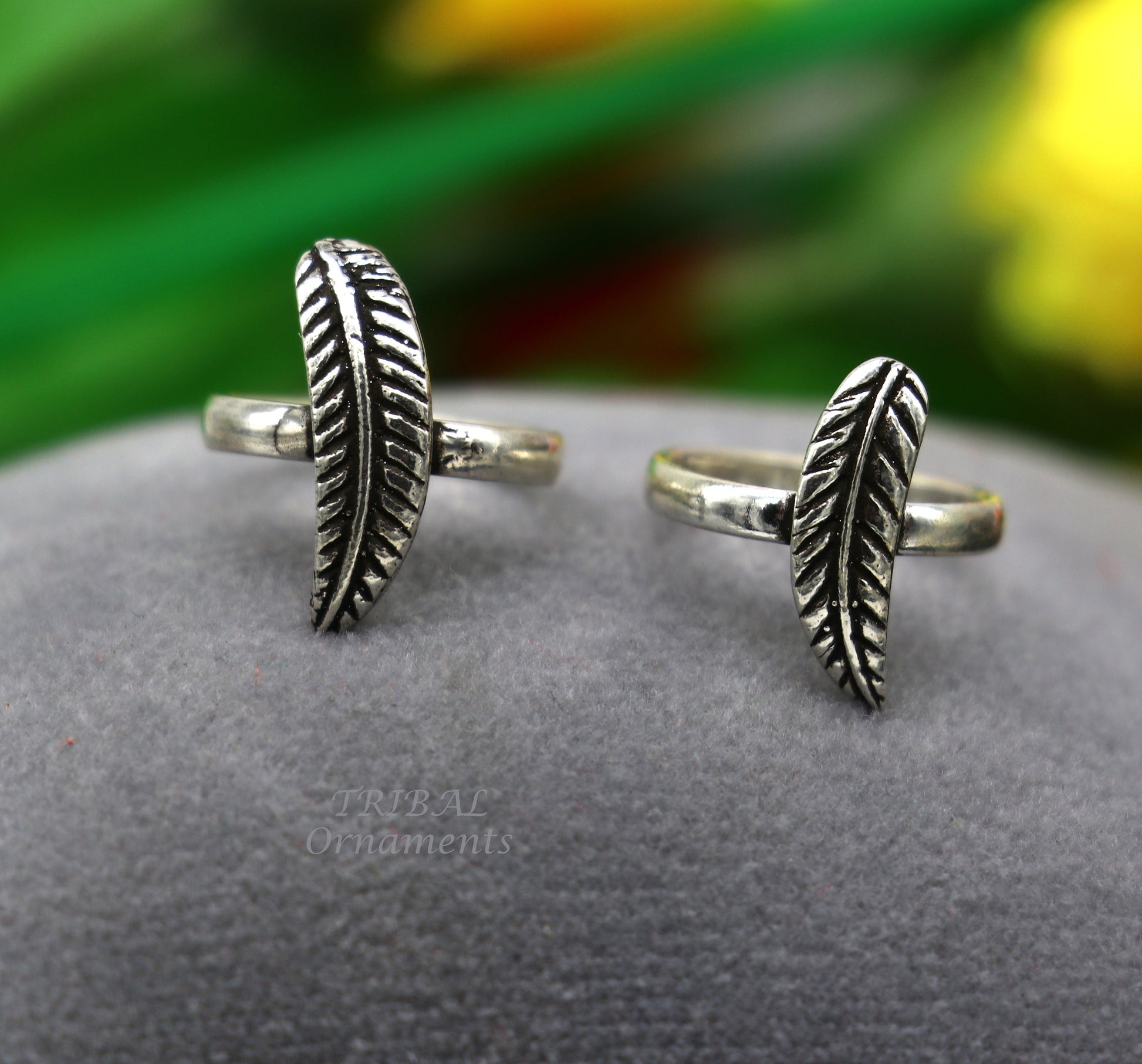 925 sterling silver amazing leaf design handmade toe ring, toe band stylish modern women's brides jewelry, india traditional jewelry ytr47 - TRIBAL ORNAMENTS