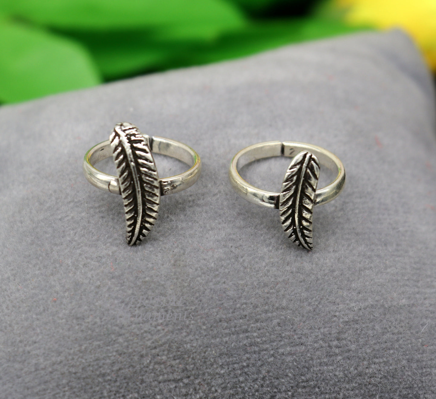 925 sterling silver amazing leaf design handmade toe ring, toe band stylish modern women's brides jewelry, india traditional jewelry ytr47 - TRIBAL ORNAMENTS