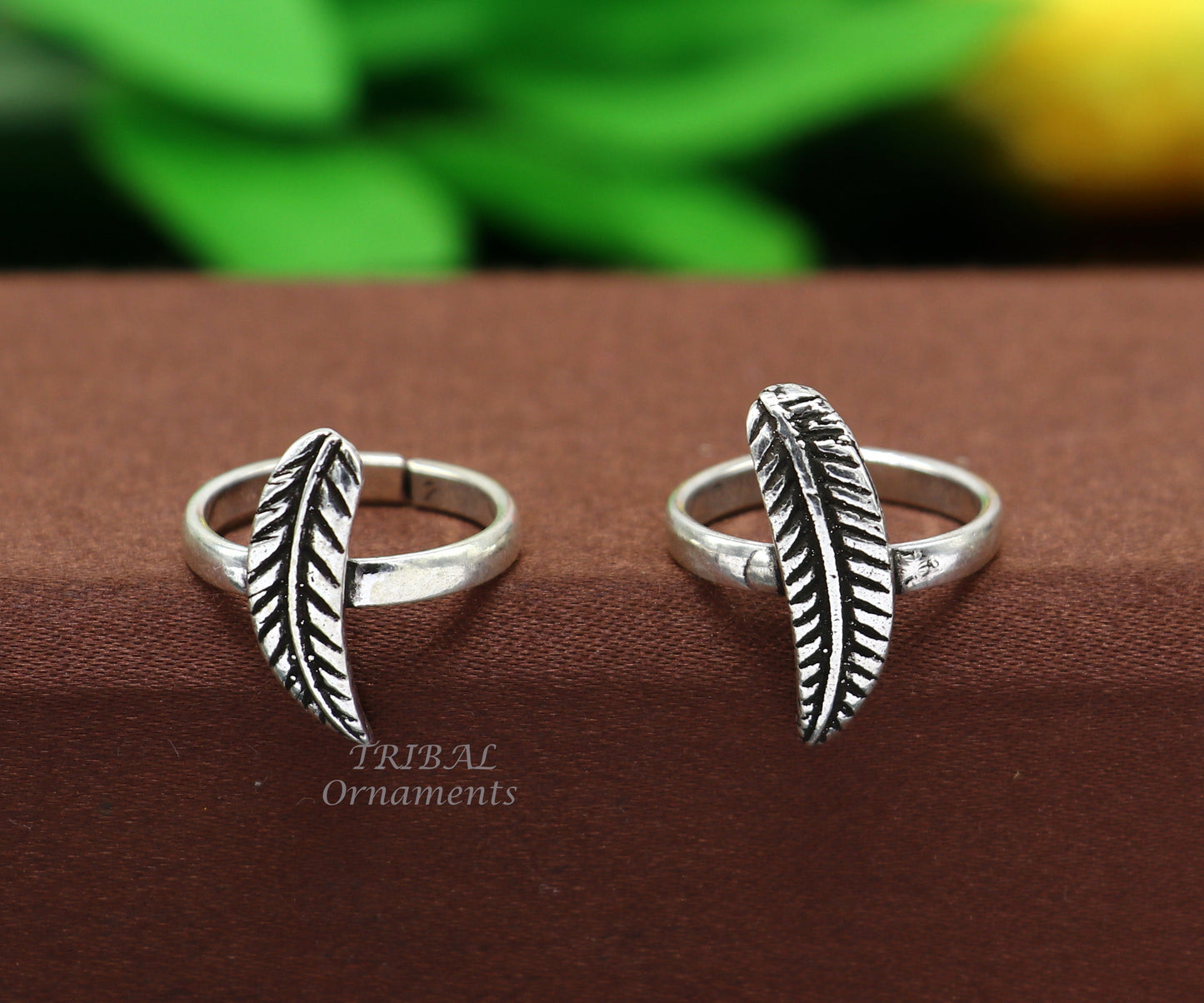925 sterling silver amazing leaf design handmade toe ring, toe band stylish modern women's brides jewelry, india traditional jewelry ytr47 - TRIBAL ORNAMENTS