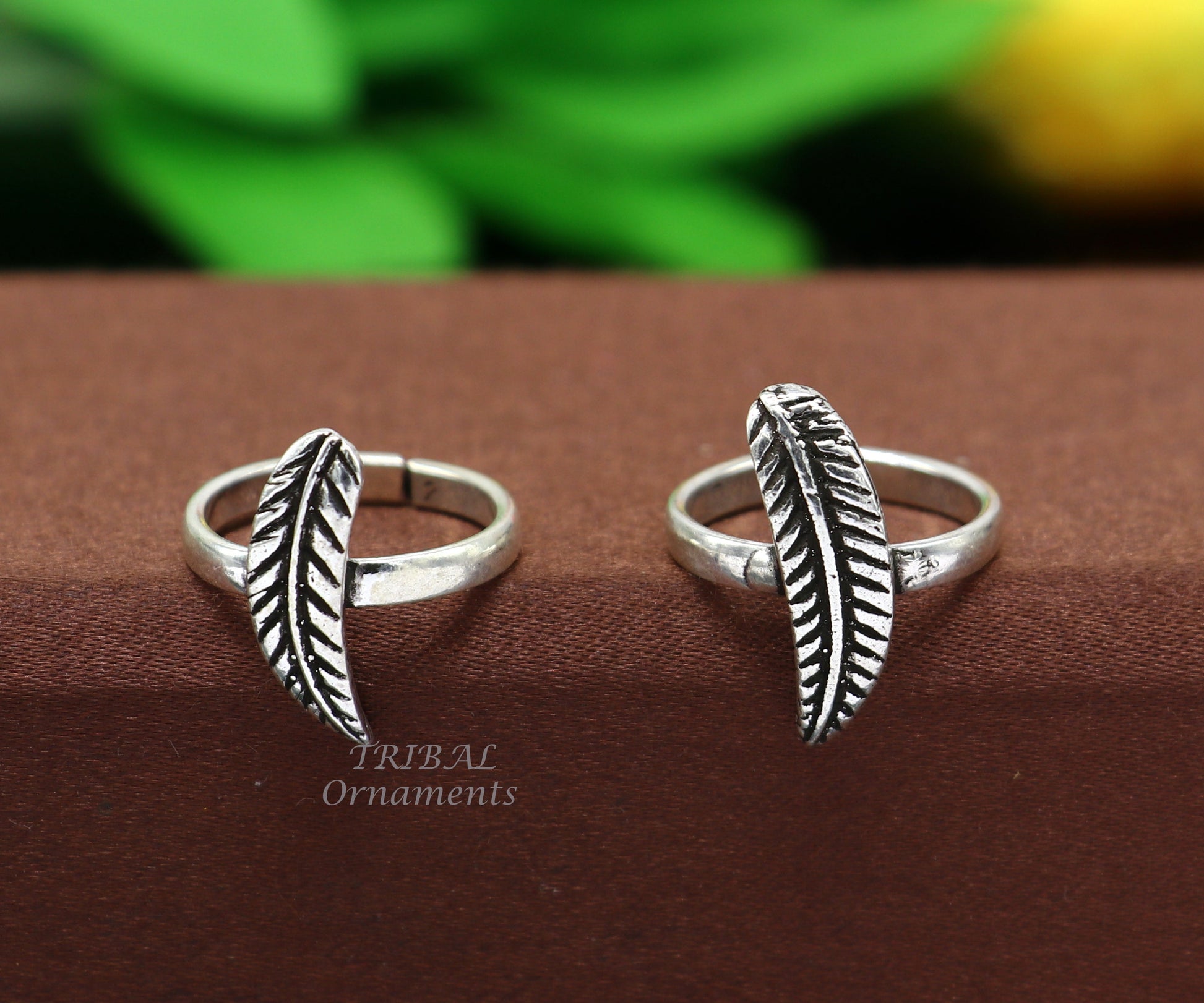 925 sterling silver amazing leaf design handmade toe ring, toe band stylish modern women's brides jewelry, india traditional jewelry ytr47 - TRIBAL ORNAMENTS