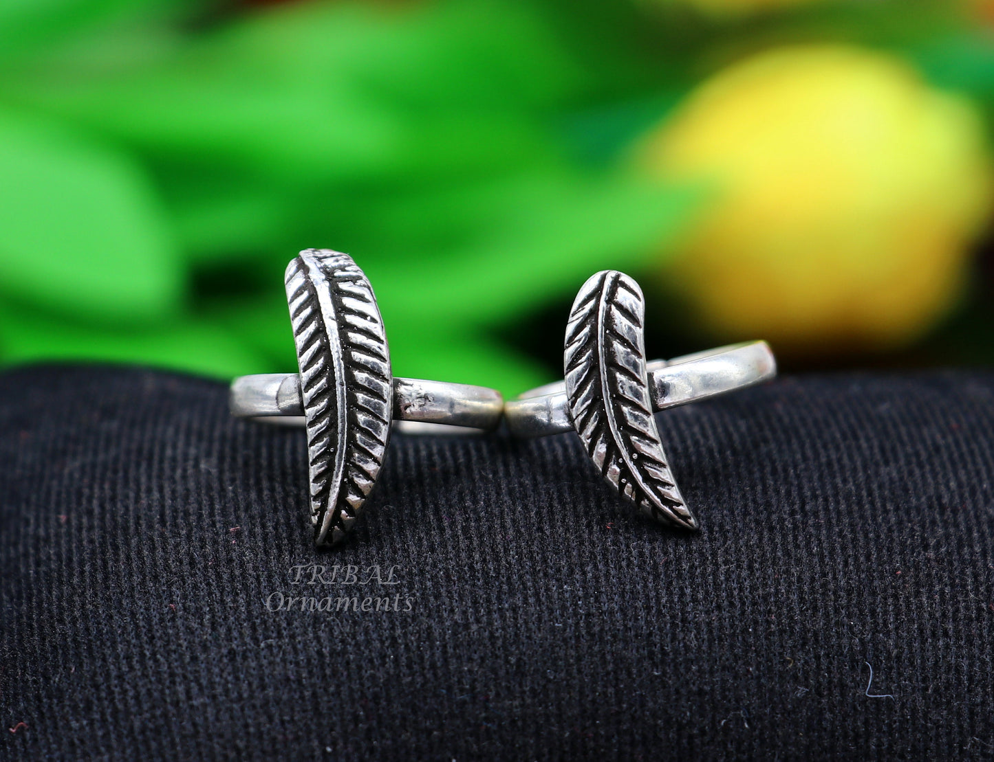 925 sterling silver amazing leaf design handmade toe ring, toe band stylish modern women's brides jewelry, india traditional jewelry ytr47 - TRIBAL ORNAMENTS