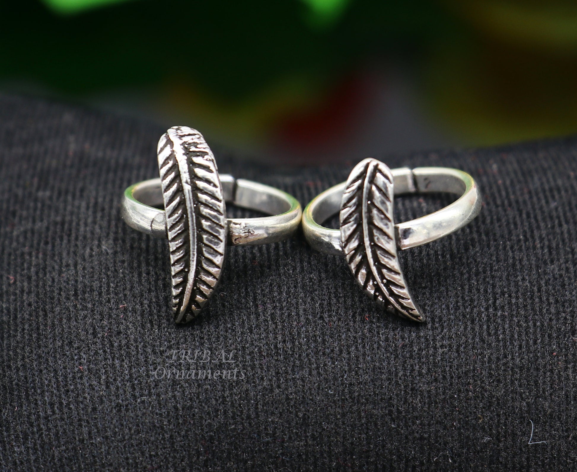 925 sterling silver amazing leaf design handmade toe ring, toe band stylish modern women's brides jewelry, india traditional jewelry ytr47 - TRIBAL ORNAMENTS