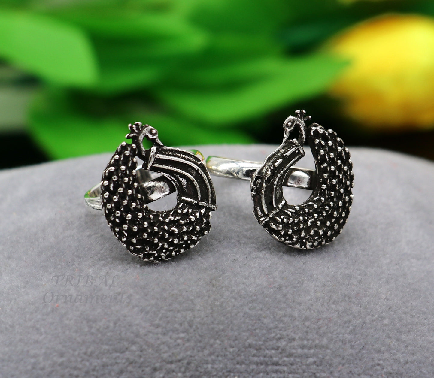 925 sterling silver elegant peacock design handmade toe ring, toe band stylish women's brides jewelry, india traditional jewelry ytr46 - TRIBAL ORNAMENTS