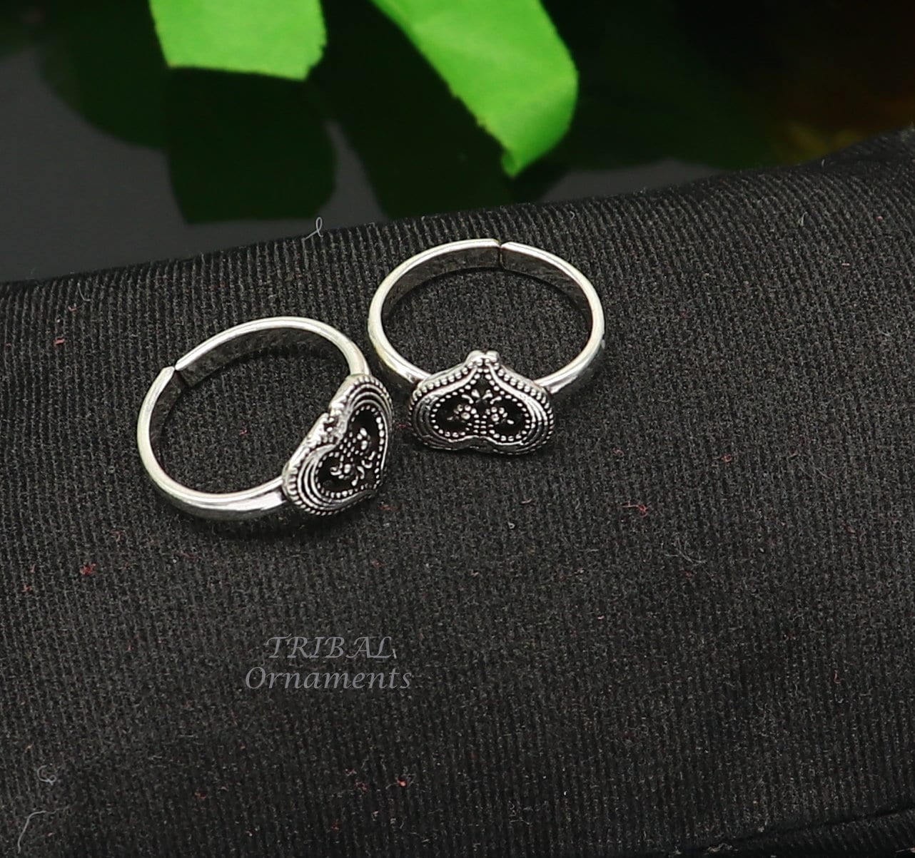 925 sterling silver gorgeous heart design handmade toe ring, toe band stylish women's brides jewelry, india traditional jewelry ytr51 - TRIBAL ORNAMENTS