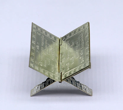 925 sterling silver handmade Divine Navkar Mantra jain mantra, shree sthapna ji namaskar mahamantra  page book with boot stand su956 - TRIBAL ORNAMENTS