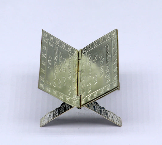 925 sterling silver handmade Divine Navkar Mantra jain mantra, shree sthapna ji namaskar mahamantra  page book with boot stand su956 - TRIBAL ORNAMENTS