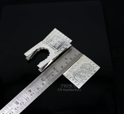 925 sterling silver handmade Divine Navkar Mantra jain mantra, shree sthapna ji namaskar mahamantra  page book with boot stand su956 - TRIBAL ORNAMENTS