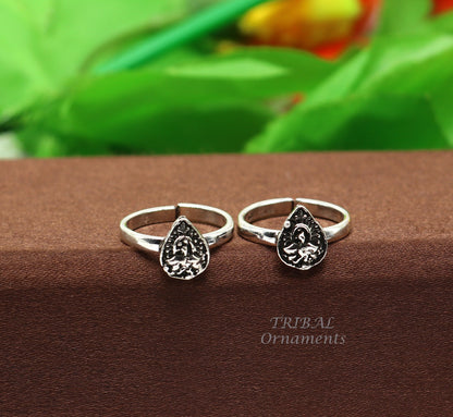 925 sterling silver handmade fabulous peacock design toe ring band tribal belly dance vintage style ethnic jewelry ytr37 - TRIBAL ORNAMENTS
