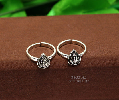 925 sterling silver handmade fabulous peacock design toe ring band tribal belly dance vintage style ethnic jewelry ytr37 - TRIBAL ORNAMENTS