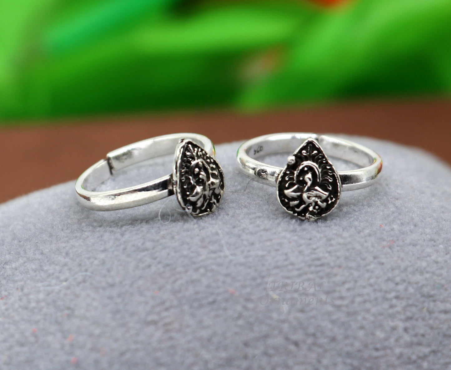 925 sterling silver handmade fabulous peacock design toe ring band tribal belly dance vintage style ethnic jewelry ytr37 - TRIBAL ORNAMENTS