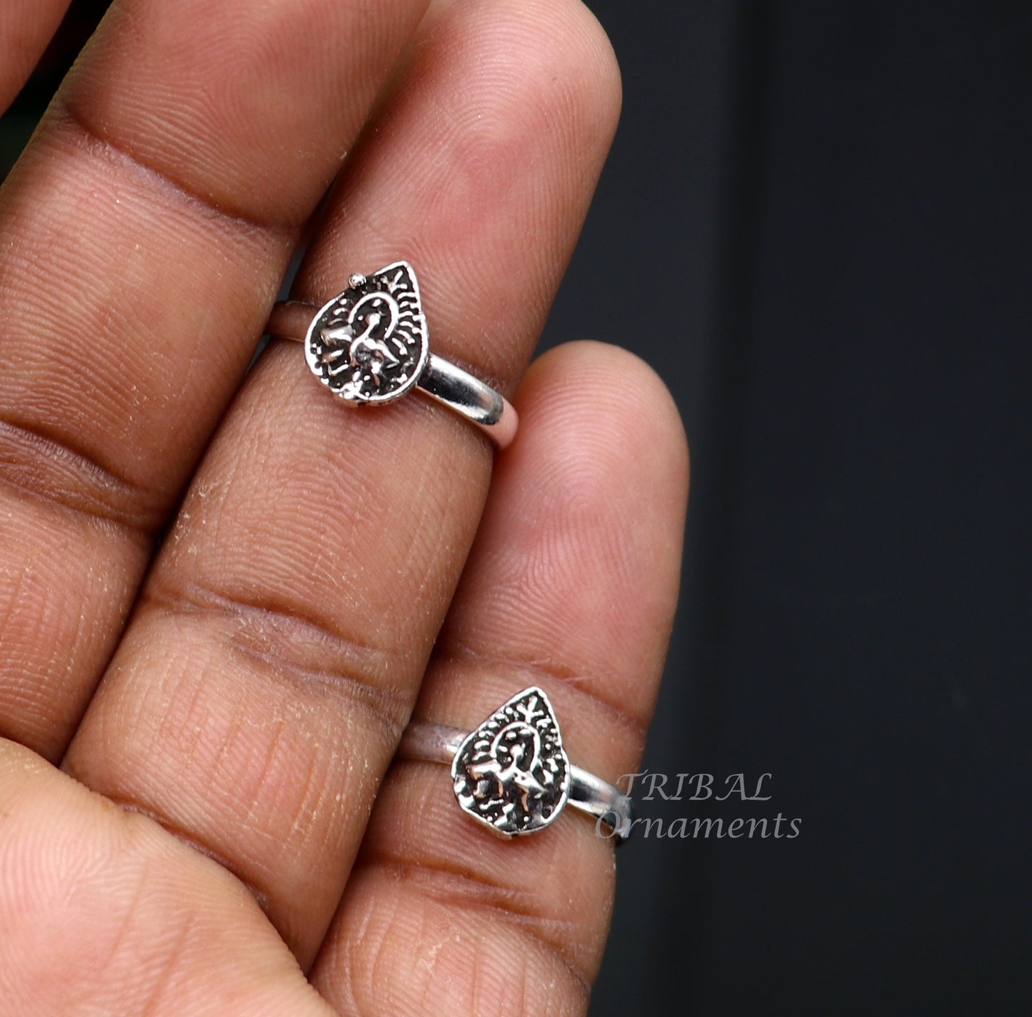 925 sterling silver handmade fabulous peacock design toe ring band tribal belly dance vintage style ethnic jewelry ytr37 - TRIBAL ORNAMENTS