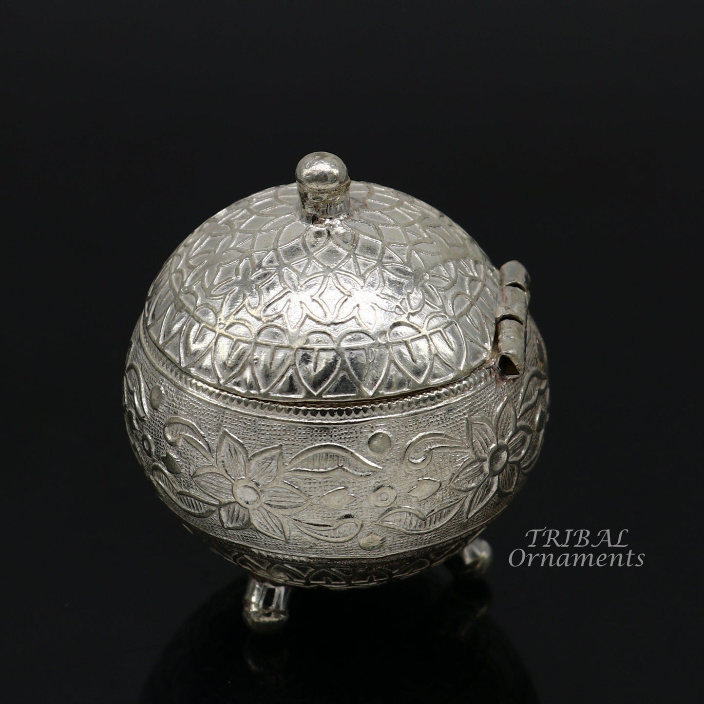 925 Sterling silver handmade fabulous trinket box, solid kumkum box, casket box, sindoor box, enamel work customized gifting box stb397 - TRIBAL ORNAMENTS