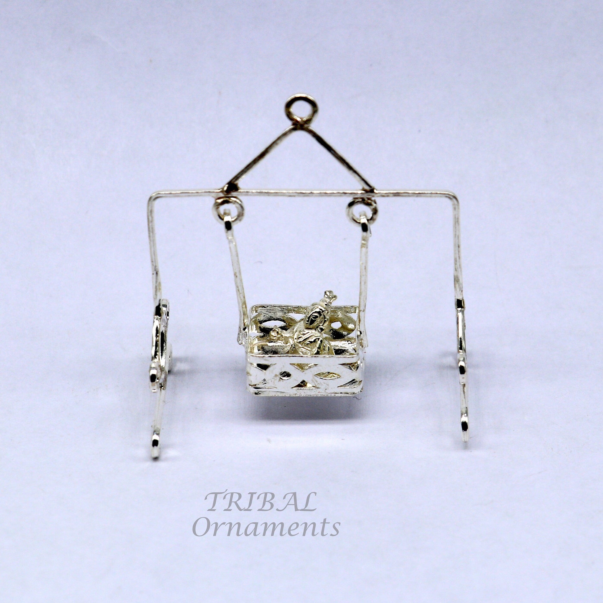 925 sterling silver handmade light weight Laddu Gopala jhula, Krishna swing, child krishna palana, silver jhula, laddu gopal jhula su957 - TRIBAL ORNAMENTS