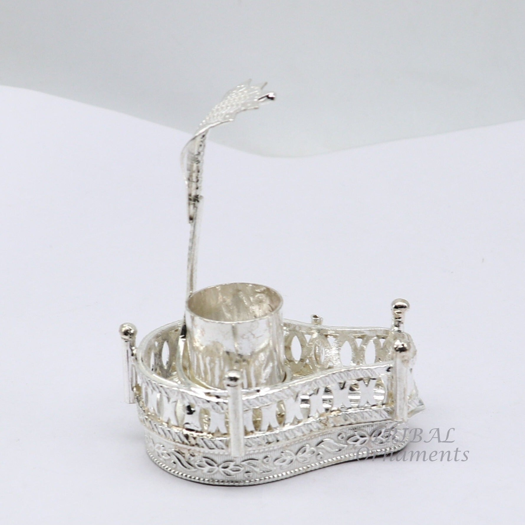 925 sterling silver handmade lord Shiva lingam stand/JAlheri with Panchmukhi snake (sheshnag) and trident Mahakal lingam stand su941 - TRIBAL ORNAMENTS