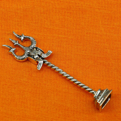 925 Sterling silver Lord Shiva trident with Damaru, handcrafted Mahadev trishul, detailed religious puja collectible by TribalOrnaments