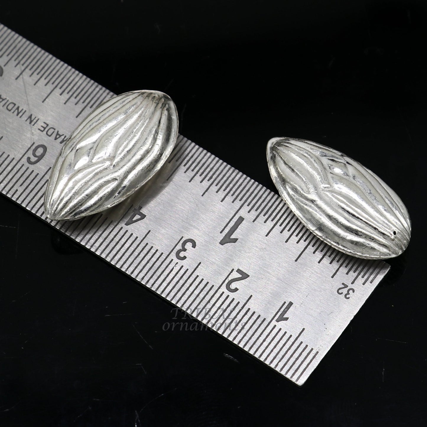 lot 5 pieces Sterling silver handmade puja article, pure silver dry fruit, silver almond puja,gift for idols God, best puja temple art su944 - TRIBAL ORNAMENTS