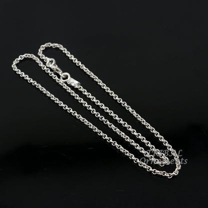 Sterling silver cable rolo chain necklace by TribalOrnaments, unisex jewelry with handmade craftsmanship, ideal for gifting.