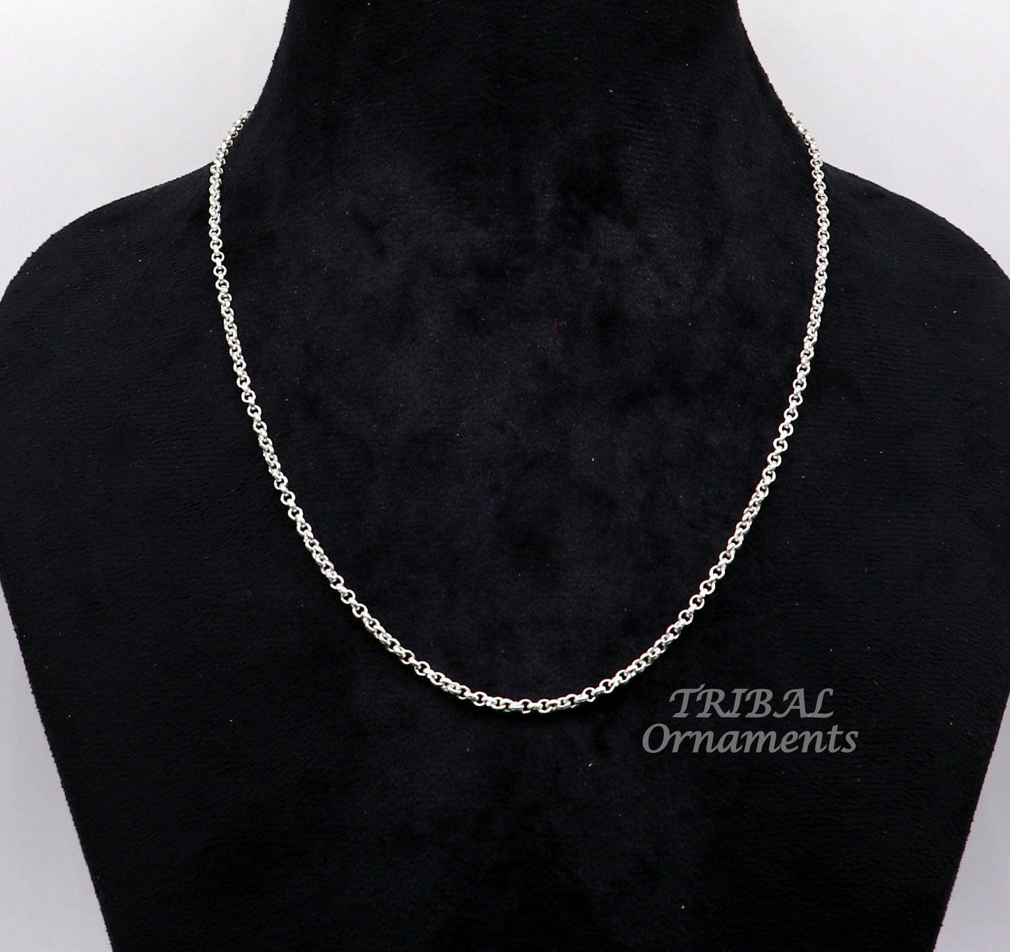 Sterling silver handmade fabulous cable rolo chain unisex necklace jewelry best gifting chain from india ch201 - TRIBAL ORNAMENTS