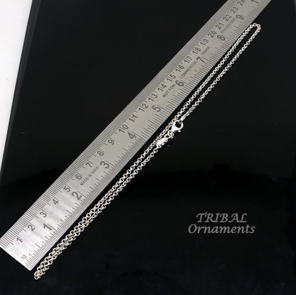 Sterling silver cable rolo chain necklace by TribalOrnaments, unisex jewelry with a handmade, fabulous design for gifting or everyday wear.
