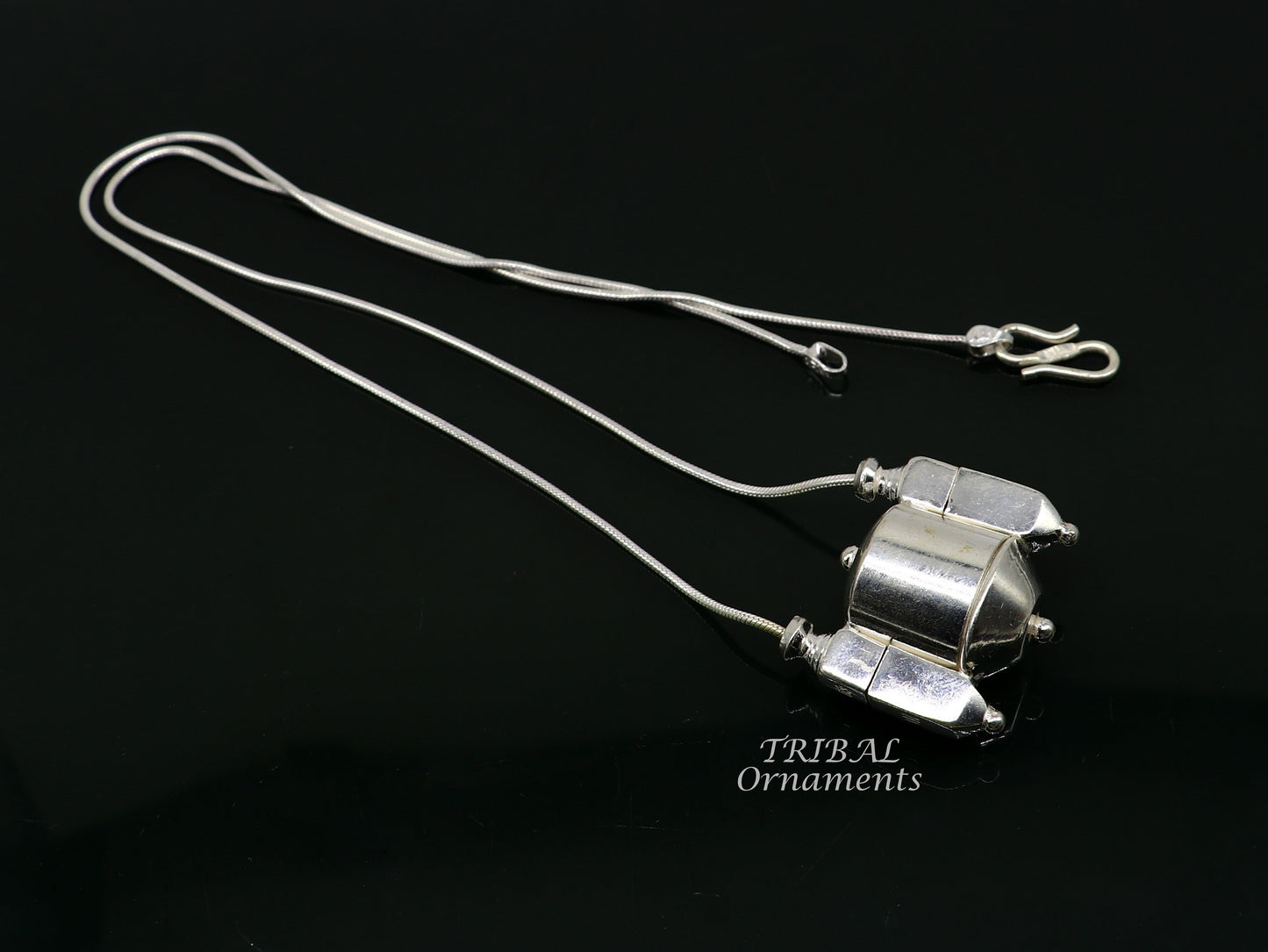 Sterling silver stylish vintage antique designer Idol shiva lingam box pendant, casket box pendant for shiva lingam, ethnic inidia set495 - TRIBAL ORNAMENTS