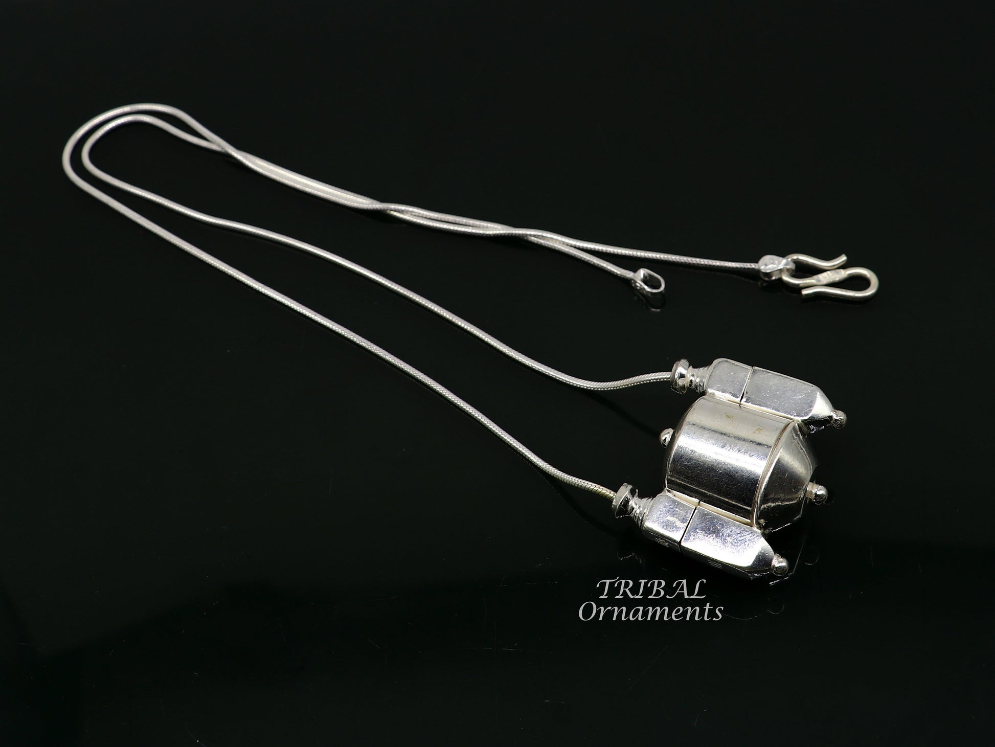 Sterling silver stylish vintage antique designer Idol shiva lingam box pendant, casket box pendant for shiva lingam, ethnic inidia set495 - TRIBAL ORNAMENTS