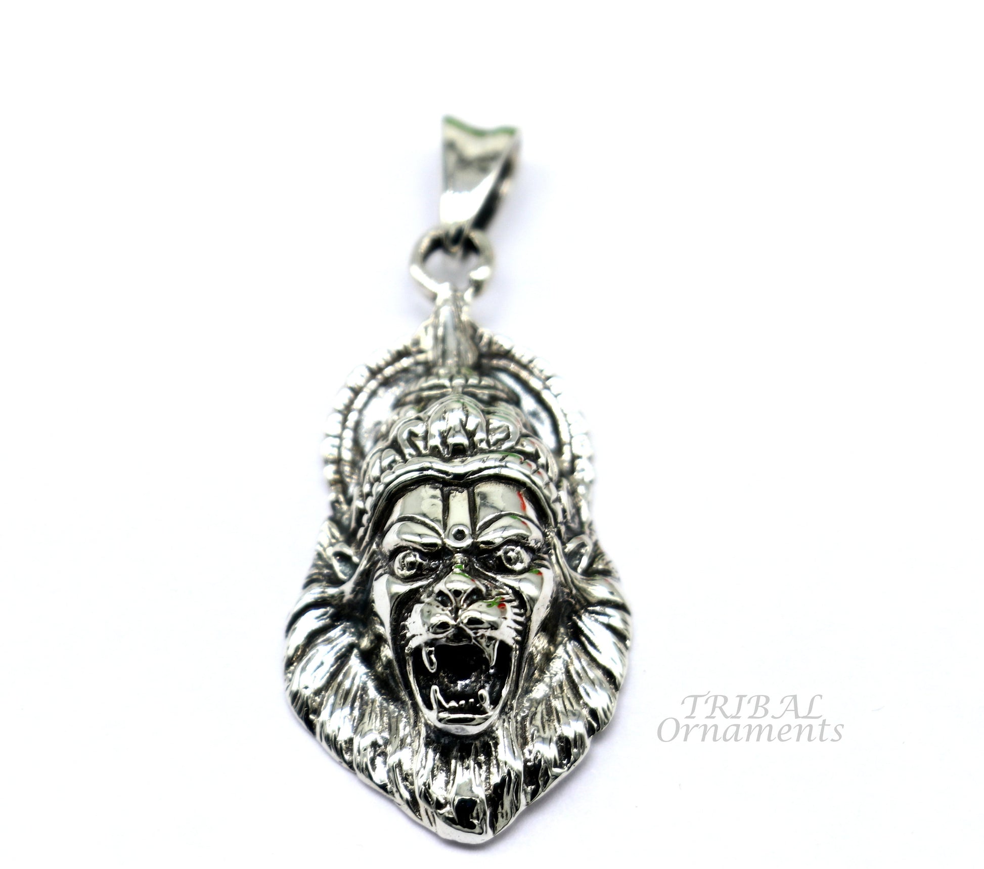 925 silver Vishnu Narasimha pendant necklace, oxidized customized idol God jewelry, stylish gift locket from TribalOrnaments.