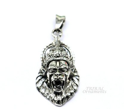 925 silver Vishnu Narasimha pendant necklace, oxidized customized idol God jewelry, stylish gift locket from TribalOrnaments.