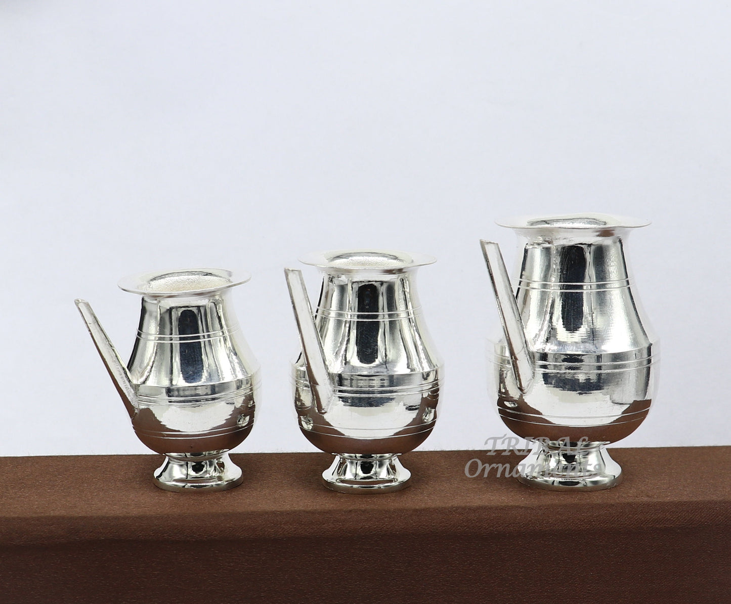 925 sterling silver handmade plain small Nozal Kalash, unique silver puja article, water or milk shiva Abhishek kalash pot india sv268 - TRIBAL ORNAMENTS