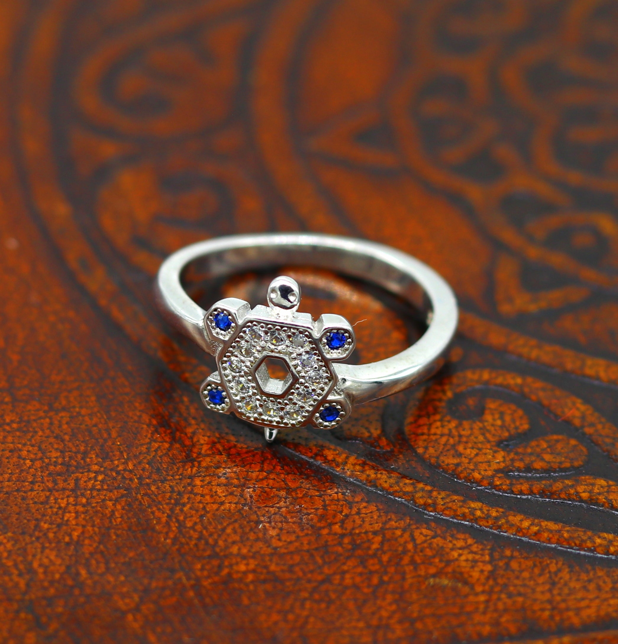 American Diamond AD Ring in Flower Design/ Traditional Ring/ Adjustable AD  Ring - Etsy